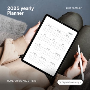 2025 Year Planner Printable: Minimalist Wall Calendar (Digital Download, A0-A4, Letter Size)