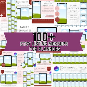 Etsy Listing Mockups for Canva | Digital & Printable Templates | Editable Product Display Bundle