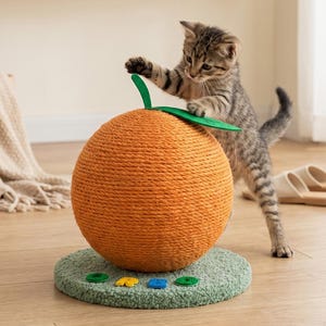 Personalized Cat Scratching Ball, Custom Name Cat Toy, Vertical Cat Scratcher, Kitten Grinding Claw Toy