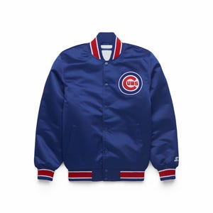 90年代 MLB サテンジャンパー ミルウォーキー ブリュワース L　未使用 ミルウォーキー・ブルワーズ バーシティジャケット：ロイヤルブルー