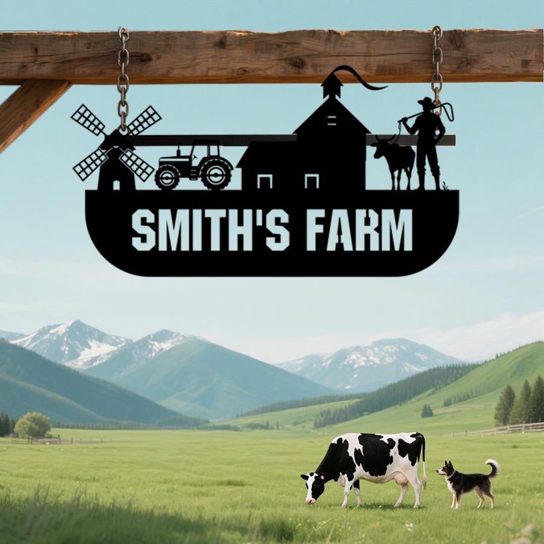 Personalized Farmhouse Sign,metal Farm Sign,custom Metal Farm Name Sign ...