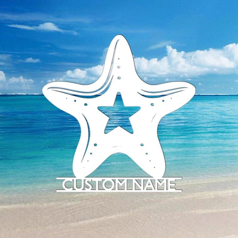 Personalized Starfish Metal Wall Art | Custom Name Coastal Beach Decor ...