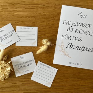 Beautiful, personalizable wedding experience and wish cards beige/gold