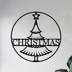 Personalized Christmas Tree Metal Sign,Home Decor,Gift for Holiday Celebration,Farmhouse Christmas Decor,Christmas Metal Wall Art,Festival