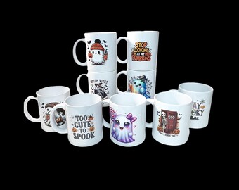 Spooky Season Halloween Coffee Mug – Ghost, Witch & Pumpkin Designs
