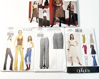Vintage Vogue Sewing Patterns – Dresses, Pants, Jackets, Skirts – Uncut Sizes 12–18