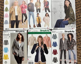 Simplicity Women's Jacket Sewing Pattern | Blazer, Bomber, Utility Coat (Choose Style)