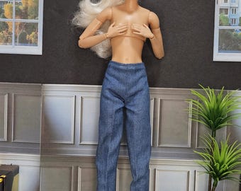 Handcrafted stretch denim Jeans for 11 1/2" fashion dolls