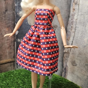Patriotic dresses! Hand-made  for 11 1/2&quot; dolls like Barbie