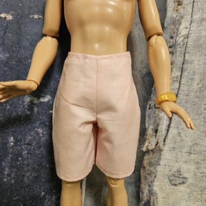 Pink Handmade 12&quot; male doll shorts.