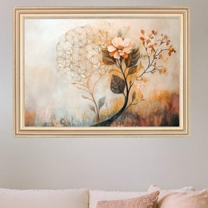 Sacred geometry Flower of Life wall art decor. High-quality digital download.
