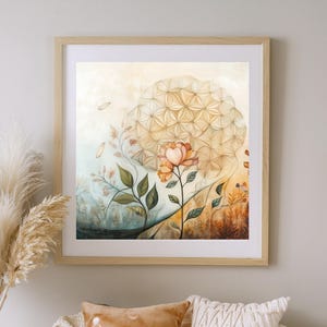 Sacred geometry Flower of Life wall art decor. High-quality digital download