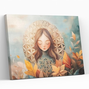 Sacred geometry Flower of Life wall art decor. High-quality digital download.