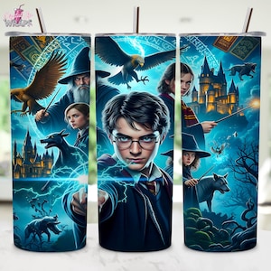 Wizard Magic Tumbler Wrap | 20 oz Skinny Tumbler Wrap PNG | Wizard Tumbler Design | Straight Tumbler | Wizard School Wrap | Digital Download