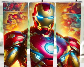 Superheld beker wrap png, stripheld 20oz mager beker sublimatie ontwerp, digitaal downloadbestand png-bestand met hoge resolutie