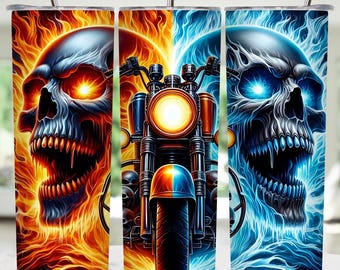 Biker-Schädel-Motorrad-Behälter-Verpackung, 20 Unze Vaterländisches Becher-Design, Schmutz-Motorrad-Behälter, Biker-Behälter-Sublimation, digitaler Download