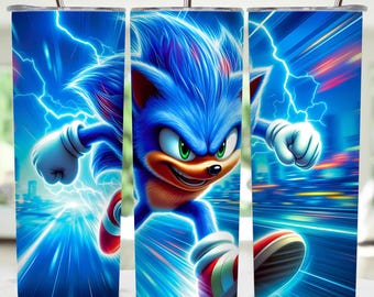ソニック タンブラーラップ PNG、ヘッジホッグ 20オンス スキニータンブラー、90年代風カートゥーン タンブラーラップ、スピードヒーロー 昇華デザイン、デジタルダウンロード