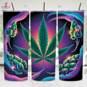 Marijuana Leaf Tumbler Wrap | 20oz Skinny Tumbler Sublimation Straight Design | Marijuana Tumbler Wrap PNG | Digital Download