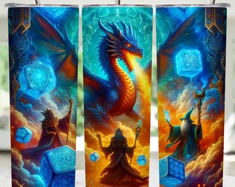 Game Master Tumbler Wrap 20oz Sublimation PNG mystisches Adventure Design für RPG Fans Digital Download
