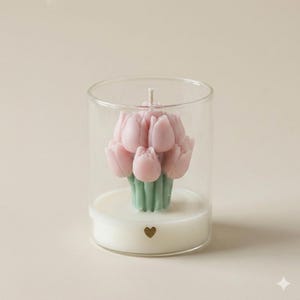 Tulip Bouquet Candle | Handmade Sculpted Flower Candle | Aesthetic Floral Home Decor