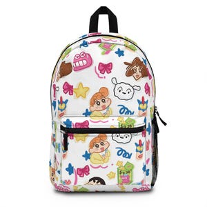 Shinchan and family Cartoon Backpack for Kids, Cute School Bag, Colorful Toddler Backpack, Playful Gift for Birthdays