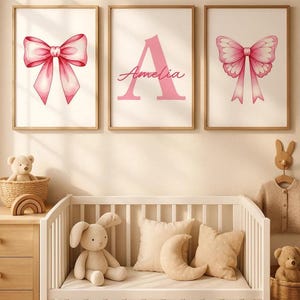 Custom Pink Bows Print, Bows Nursery Decor, Bows Decor, Pink Coquette Print, Coquette Nursery, Bows Art, Bows Girls Room, Coquette Wall Art