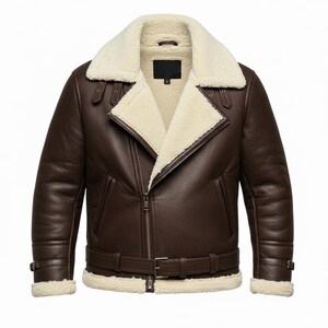 Herren Schaffell B3 Bomberjacke: Echtleder Aviator mit Kunstpelz