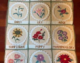 Flowers Of The Month Afghan--Vintage