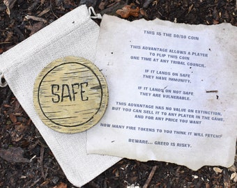 Survivor 50/50 Coin Prop Replica: Winners At War, with Tree Mail Note (DUTY PAID)