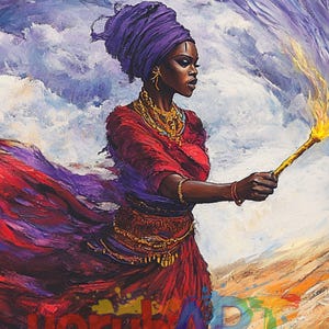Oya Wall Art Printable – Divine Yoruba Orisha of Wind, Change and Storms – African Spiritual Poster for Altar and Ancestral Worship