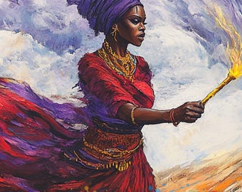 Oya Yoruba Orisha Art – African Spiritual Poster (Digital Download)