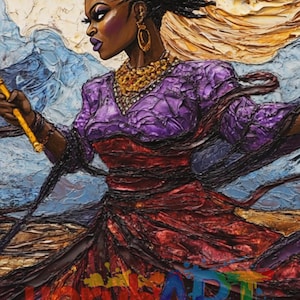 Oya Wall Art Printable – Divine Yoruba Orisha of Wind, Change and Storms – African Spiritual Poster for Altar and Ancestral Worship