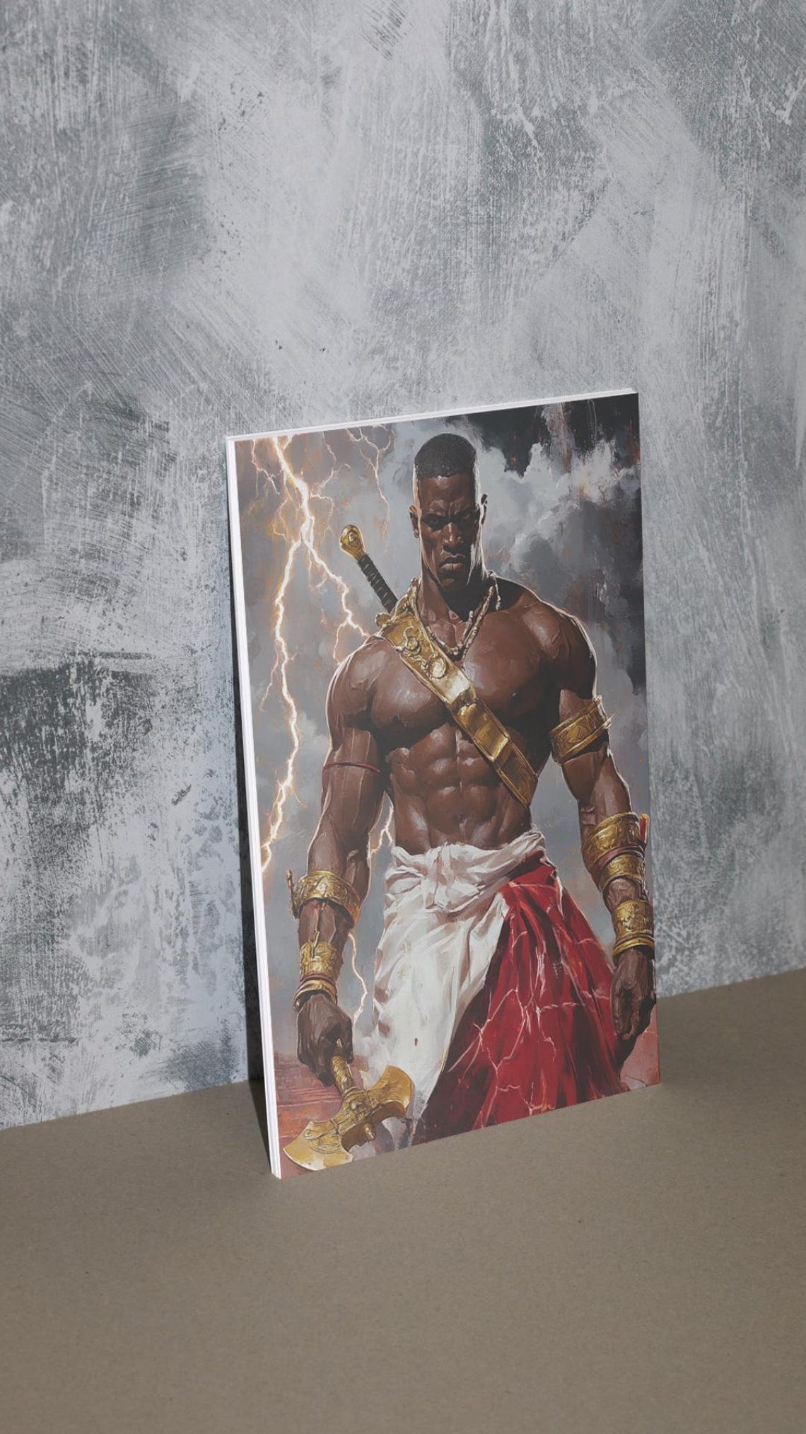 Shango Warrior Printable Wall Art – Yoruba Thunder God Digital Poster ...