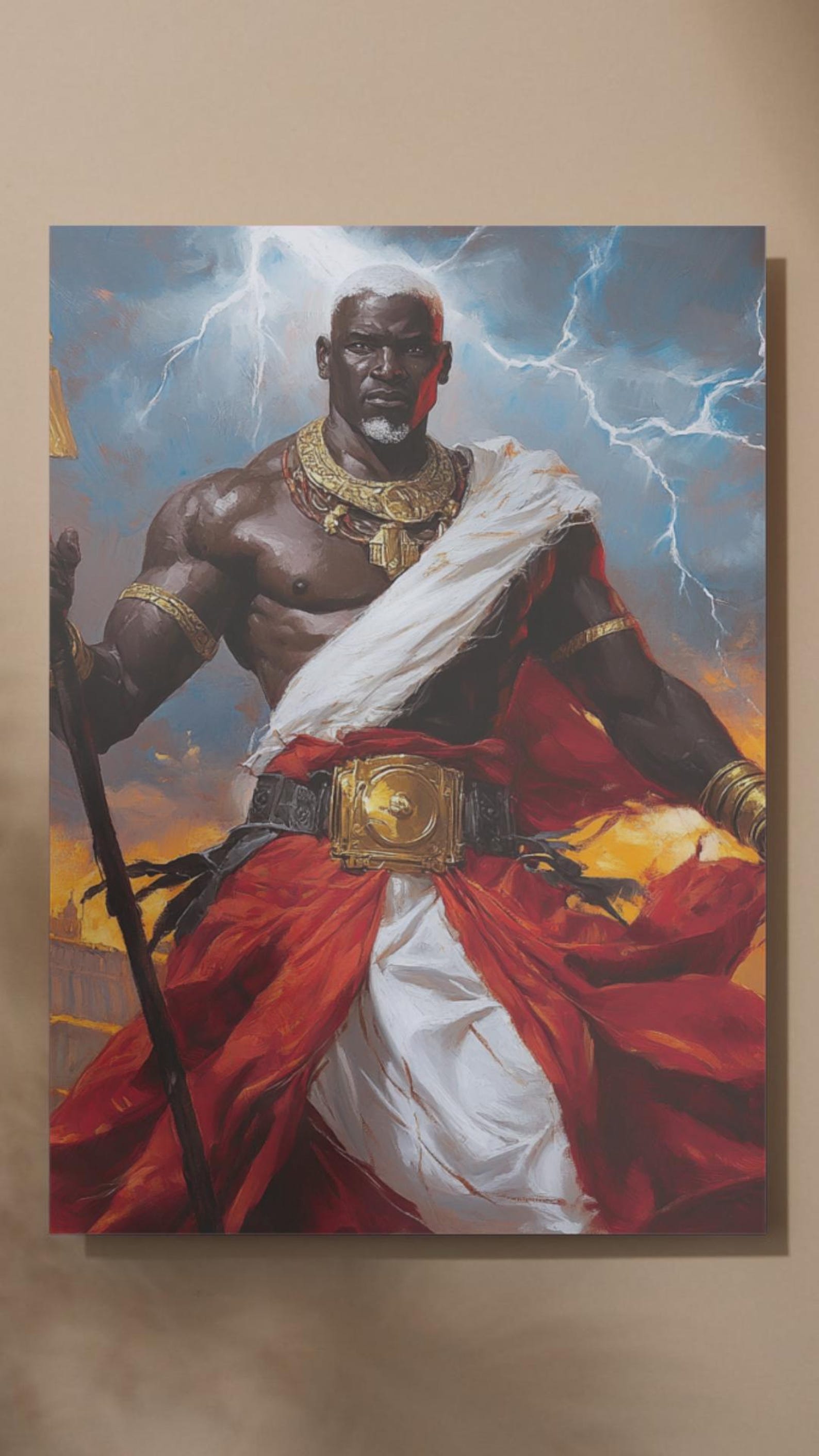 Shango Orisha Poster – Yoruba Thunder God, Afro Spiritual Art (digital ...