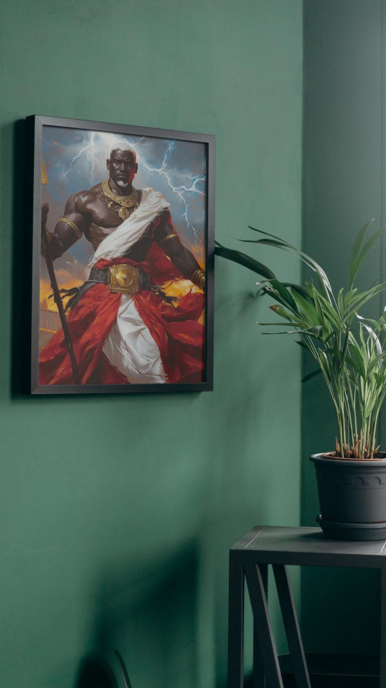 Shango Orisha Poster – Yoruba Thunder God, Afro Spiritual Art (digital ...
