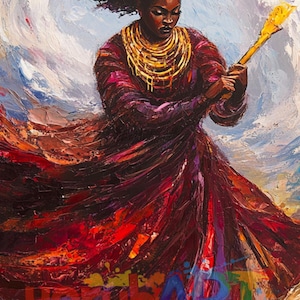 Oya Wall Art Printable – Divine Yoruba Orisha of Wind, Change and Storms – African Spiritual Poster for Altar and Ancestral Worship