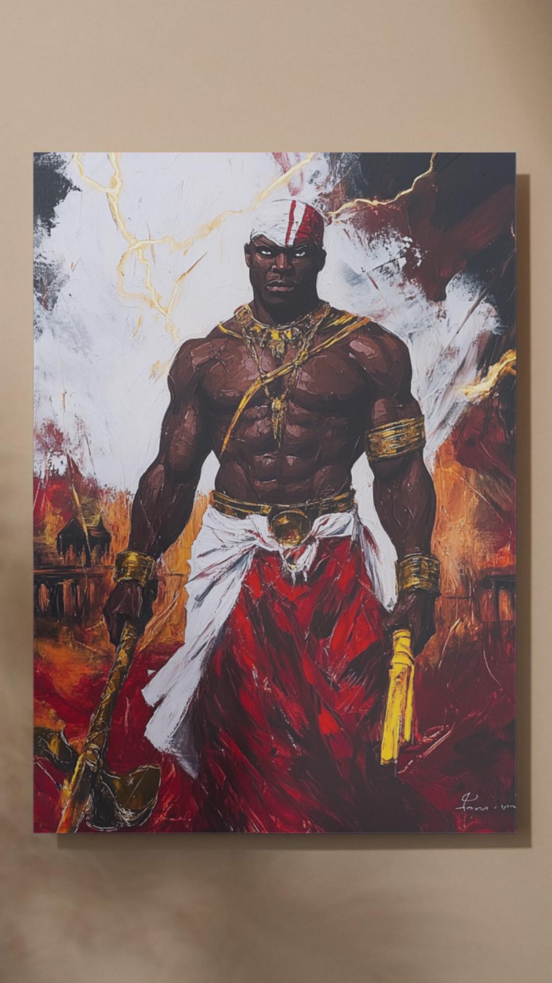 Shango Orisha Digital Wall Art – Yoruba Thunder God Printable Poster ...