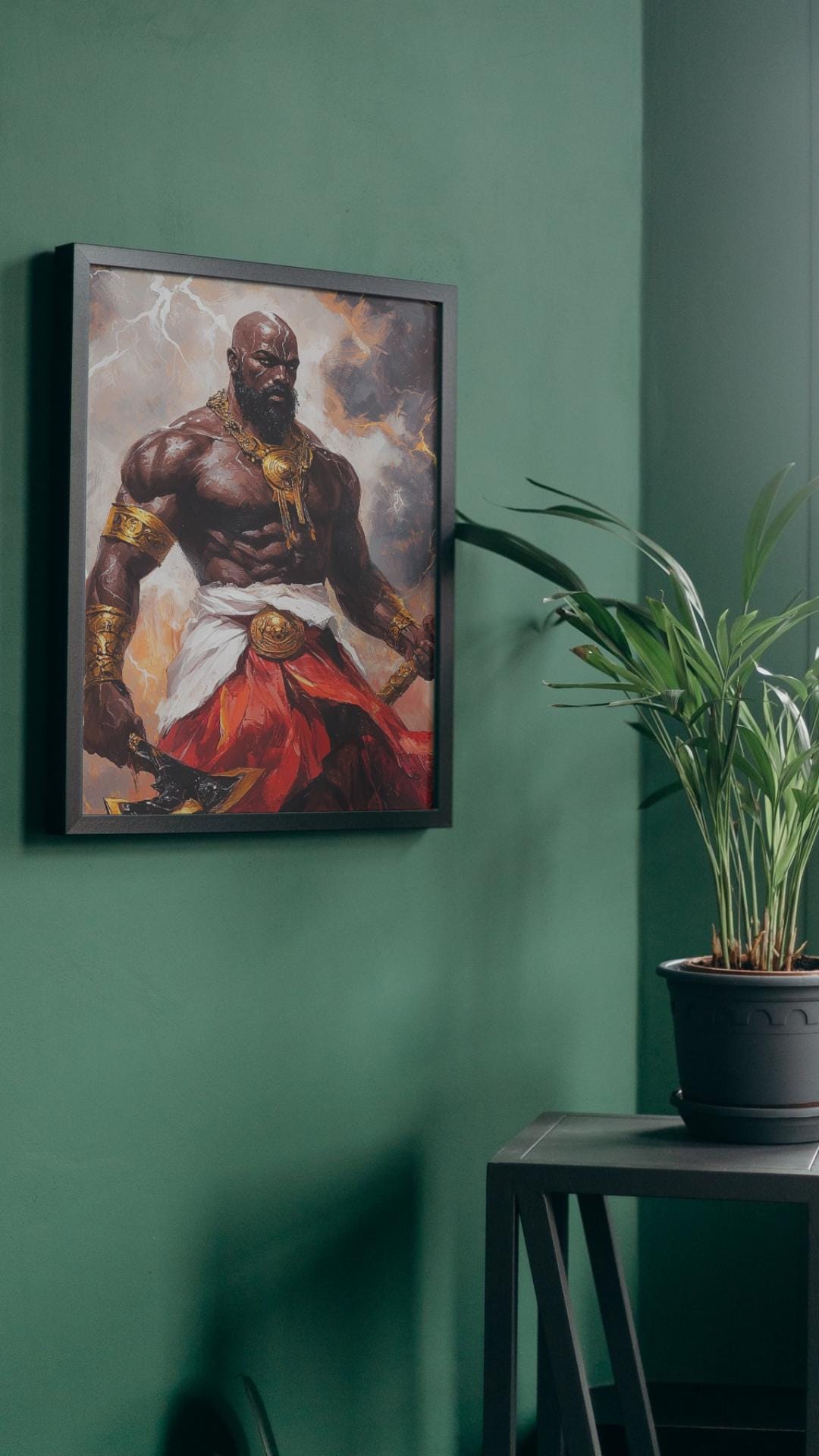 Shango Orisha Thunder God Printable Wall Art – Yoruba Warrior Spiritual ...