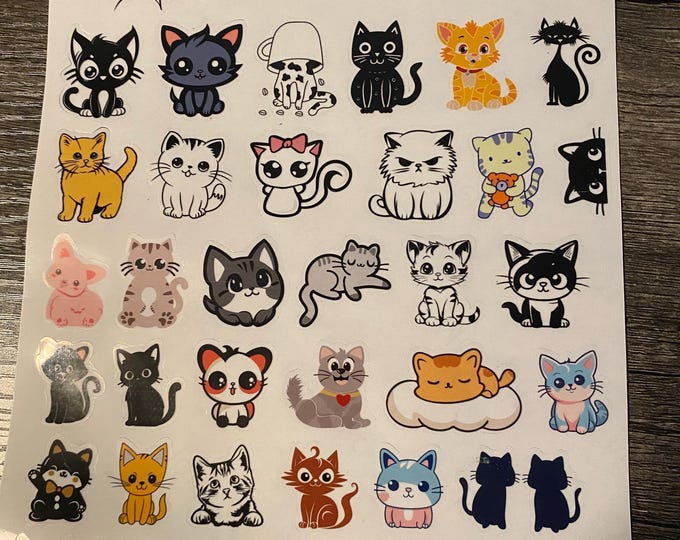 Adorable Cat Sticker Sheet