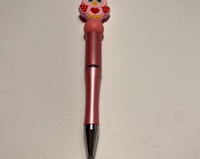Ballpoint Pen with Pink Owl Charm