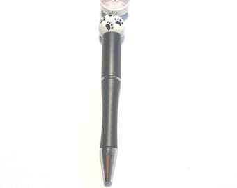 Ballpoint Pens with Grey Cat Head Charm Set