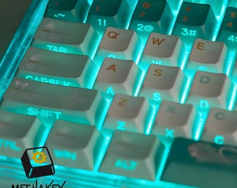 Teclas AquaBloom: Juego de 124 teclas con perfil Cherry, impresión superior y lateral en PBT para teclados mecánicos MX