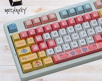 Teclas Happy Hollow Park: Juego de teclado mecánico de 150 teclas con sublimación de tinta PBT y perfil cereza