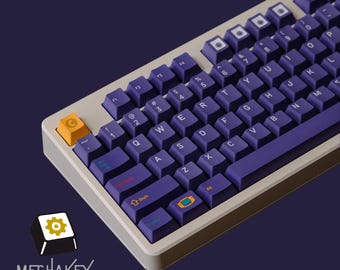 Teclas PixelCube Galaxy: Juego de 150 teclas con sublimación de tinta PBT y perfil Cherry