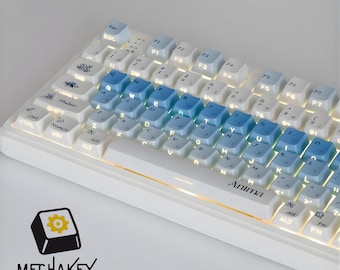 Juego de teclas Frost Whisper: teclado mecánico japonés de 128 teclas con perfil Cherry, PBT y grabado lateral