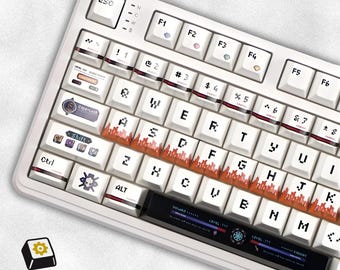 Teclas Pixel Glow de 136 teclas, perfil Cherry PBT, sublimación de tinta, retroiluminación transparente, ISO Enter, teclado mecánico personalizado