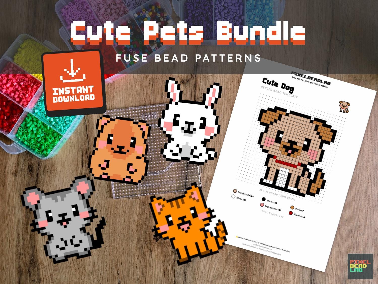 Perler Bead Cat Pattern