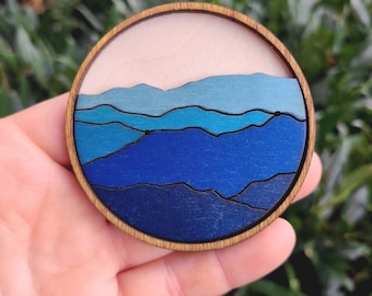 Blue Ridge Mountains Baltic Birch Wood Magnet