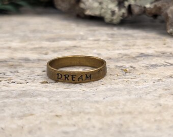 Artisan Brass Affirmation Ring - DREAM - Size 7