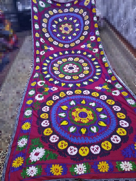 Bed cover suzani S068 Uzbek vintage hand embroidered Suzani Uzbek suzani